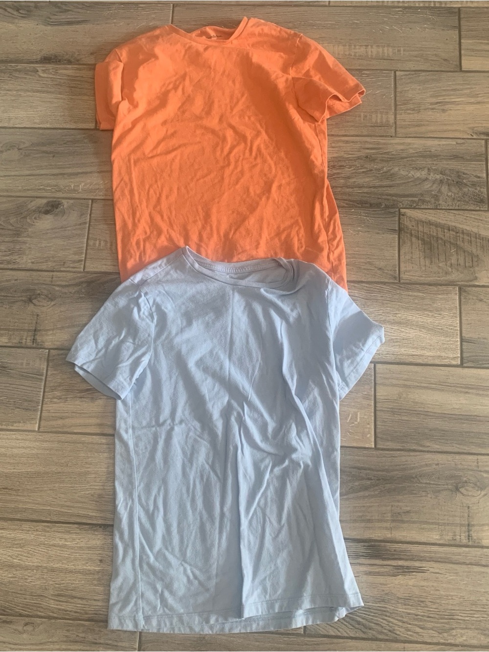Mens Short Sleeve T-Shirt - Orange and Light Blue